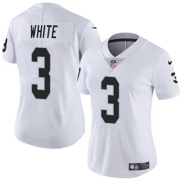 Women%27s Las Vegas Raiders #3 Zamir White White Vapor Stitched Jersey Dzhi